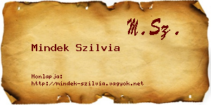 Mindek Szilvia névjegykártya